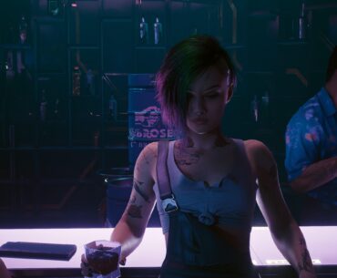 It's crazy that this is not from a cutscene but just an npc chilling at a bar.