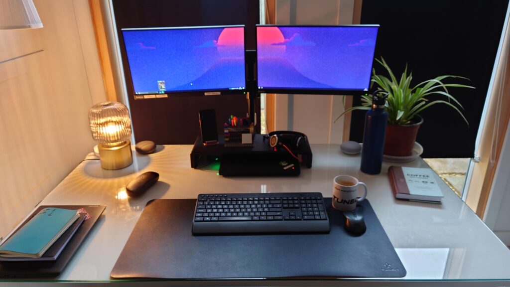 Starting the work day. WFH. Starting the work day. WFH.