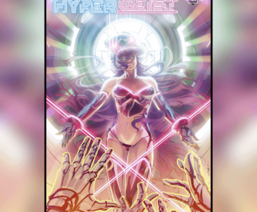 HYPERGEIST, art by Cari Salviejo/AZ Volt, from a cyberpunk comic about an android on her quest for free will. Bad Bug Media.