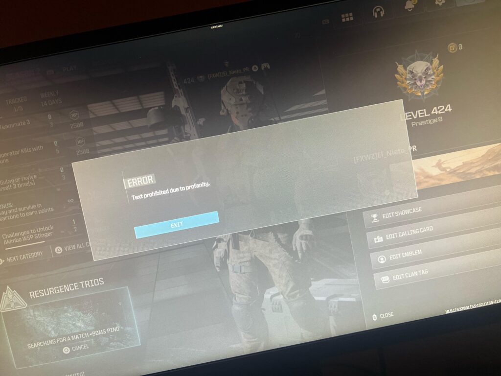 [FIXWZ] for a clan tag is considered profanity?!🤣