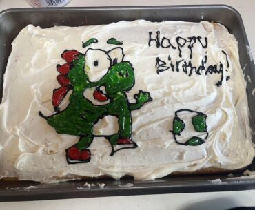 For the past 9 years I’ve been posting the terrible Yoshi Cakes my wife has made me for my birthday.