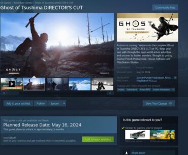 Ghost of Tsushima Director's Cut coming to PC on May 16th (Nixxes)