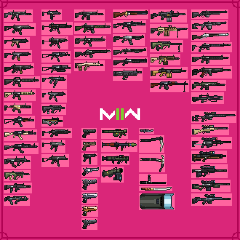 My Pixel Art of every MWII era weapon