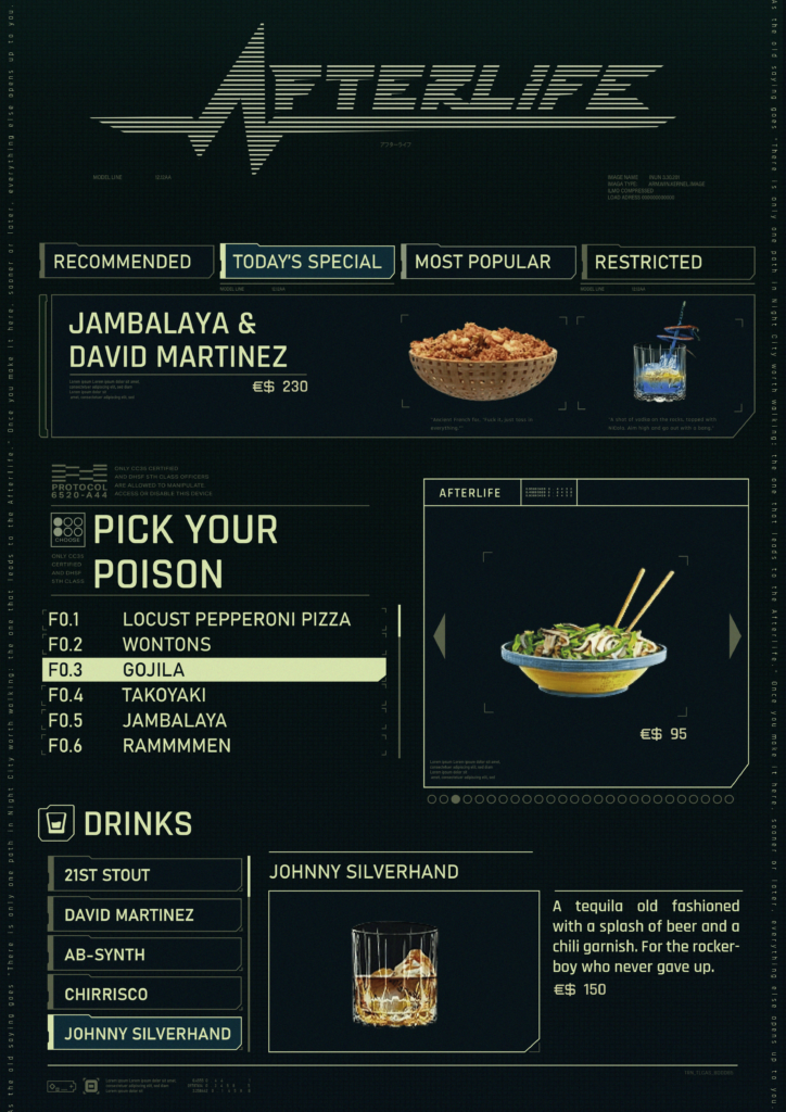 So I created a Menu for the Afterlife