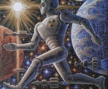 Space robot. Oil painting by me