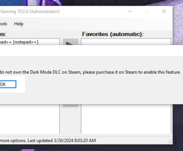 Borderless Gaming developer selling Dark Mode as a DLC for 9.99$.