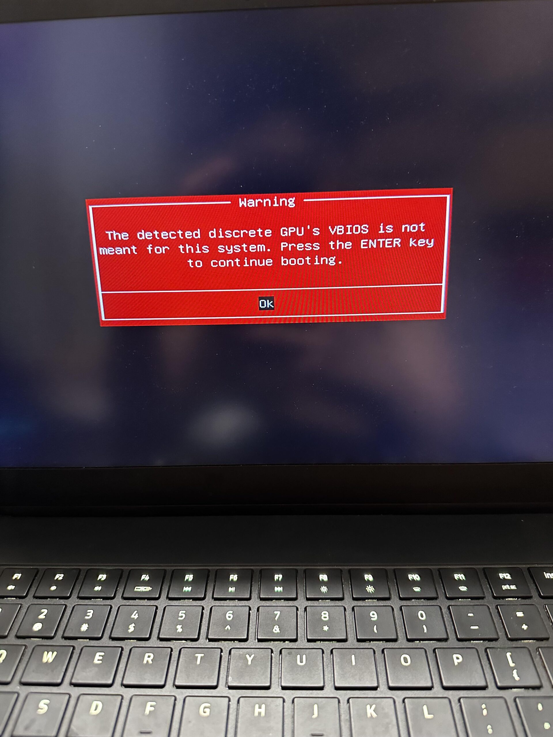 Razer laptop will not boot with any other vbios Razer laptop will not boot with any other vbios