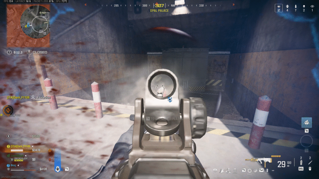 Just another example of wonderful visual noise (enemy is somewhere behind the red pole)
