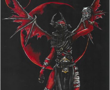 Unknown from Metal Hellsinger, acrylic painting by me 🎨 🖌🤘