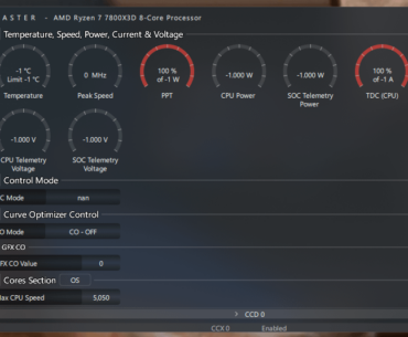 All meters in Ryzen Master are messed up and OC mode shows NaN... what could cause this?