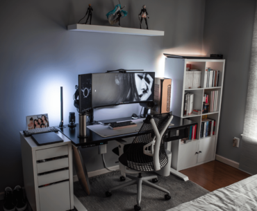 Gaming/Work setup so far. Would love a bigger desk eventually.