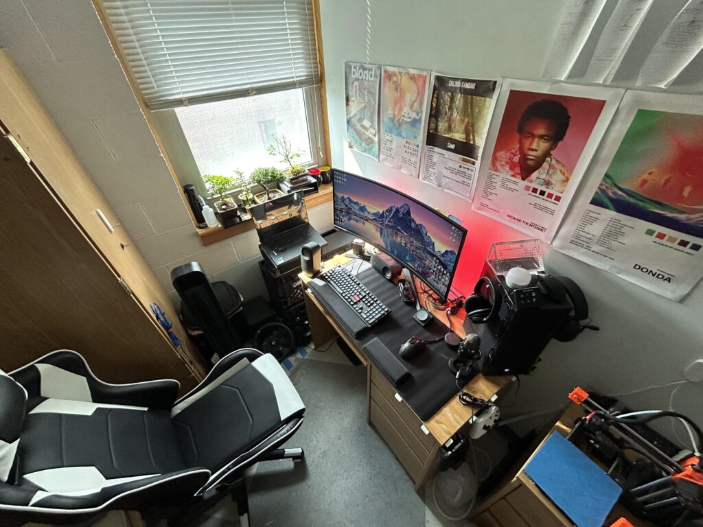 The finished dorm setup