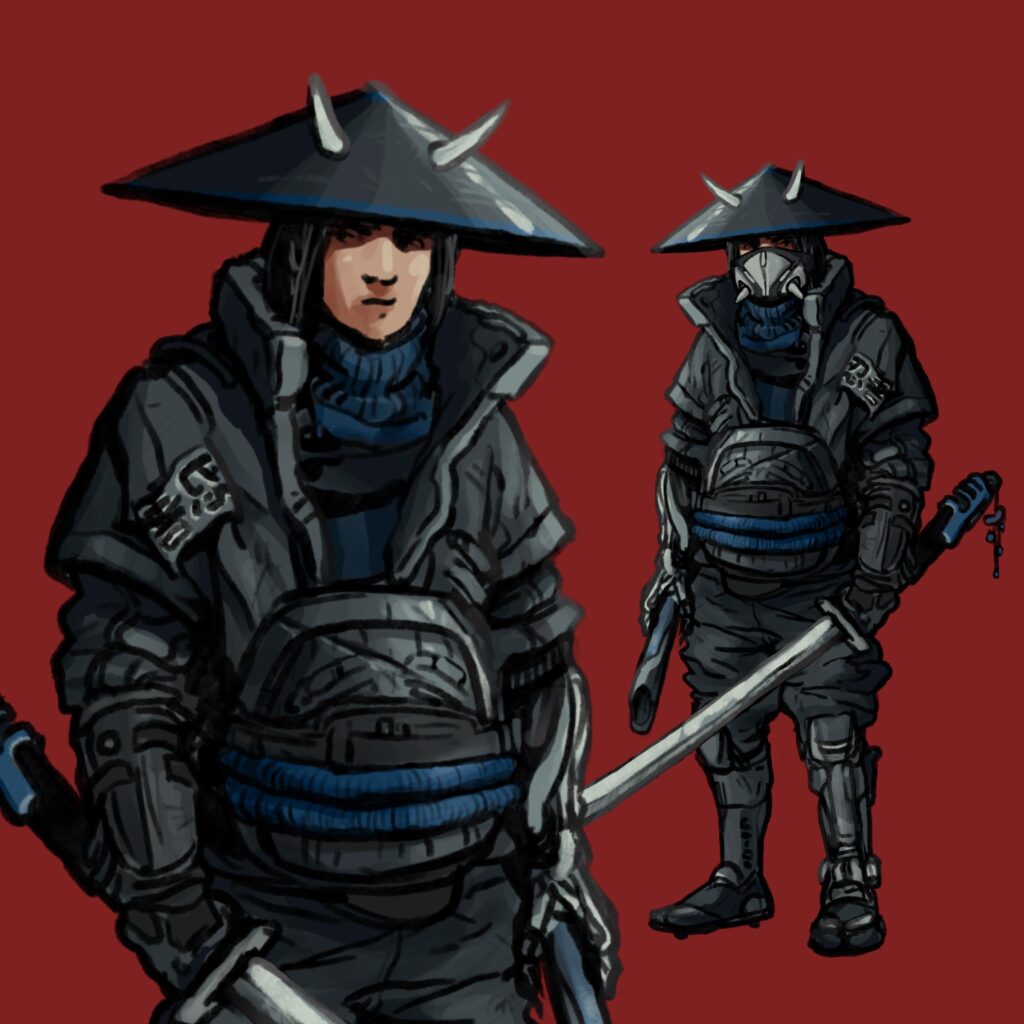 My cyberpunk samurai illustration!