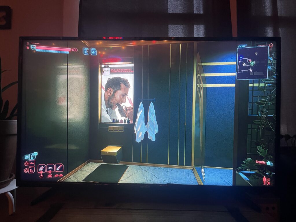 The advertising in this game is so violating and gruesome. Imagine walking into your bathroom every morning and seeing this