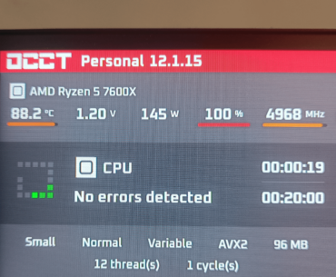 Ryzen 5 7600x High temp and crash on a fresh build