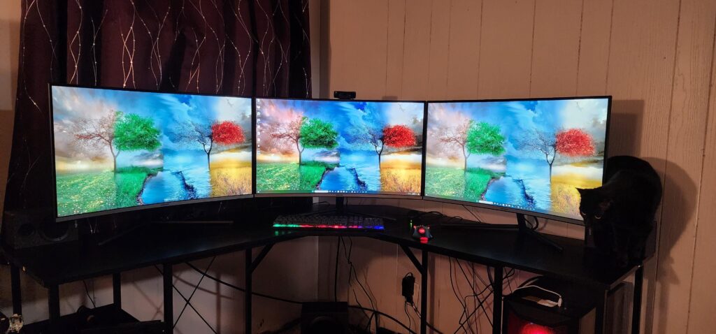 Got three 4K curved LED monitors as an upgrade just now