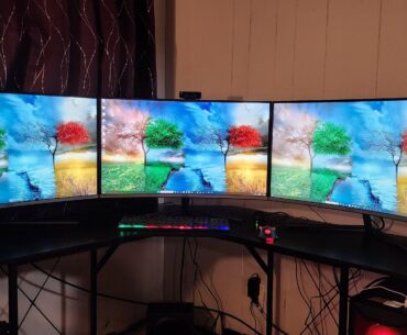 Got three 4K curved LED monitors as an upgrade just now