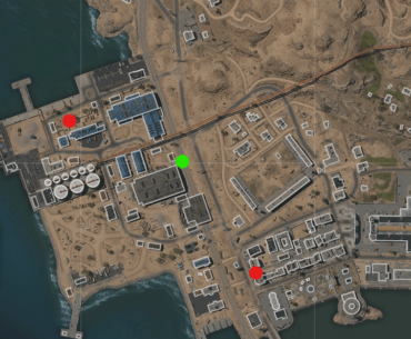 New aether rift contract locations. Green is spawn (facing south) and red are the three contract locations.