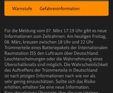 Germany's national emergency app warns of space garbage