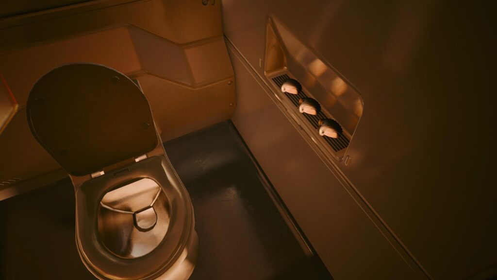 V’s apartment bathroom has 3 seashells (Cyberpunk)