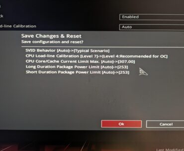 Stock i9-14900KF: Code editor crashes unless LLC is at level 7