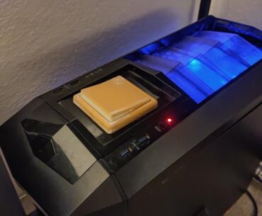 My friends power button stopped working, so he improvised...