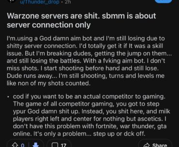 Cheater so bad can’t even cheat and win so blames servers… lol?