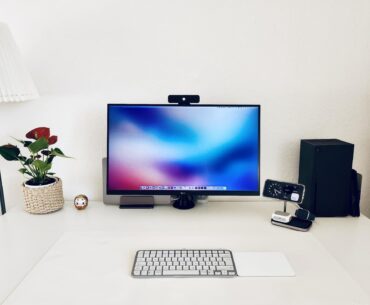 My little workstation setup with a little gaming-stake.
