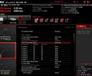 Help 14900k MSI mobo