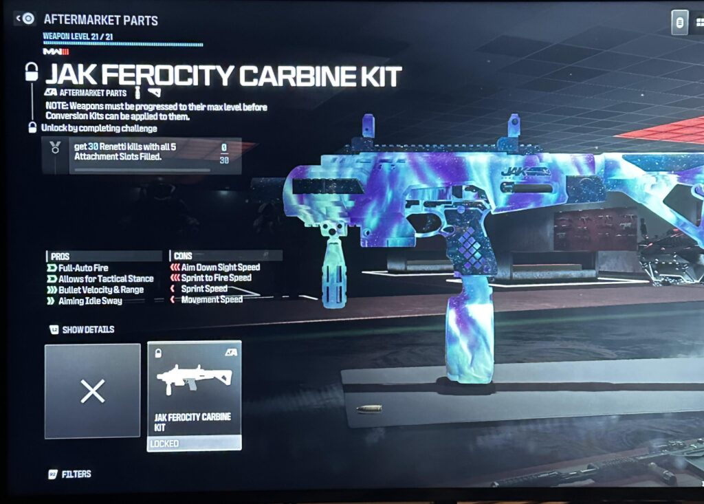 JAK Ferocity kit won’t unlock [MWZ]