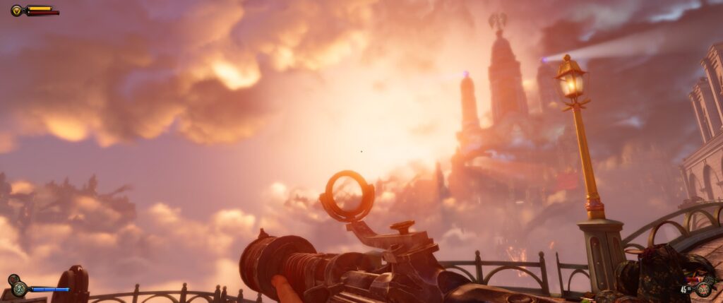 Tending to my back log, i just finished Bio-Shock Infinate, and its still a gorgeous game considering its vintage relative to the progession of graphics tech. Art direction ages better than just "good graphics" i think.... Only bad part to my play through was my right speaker in my head set dying..