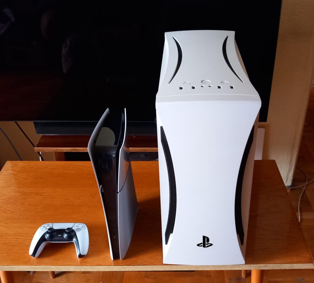 PS5 Slim vs PS5 Pro size comparsion (joke)