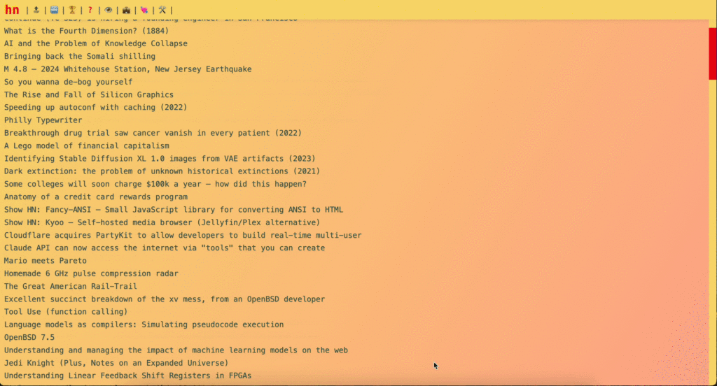 I built a CyberPunk HackerNews reader: https://brutalisthackernews.com