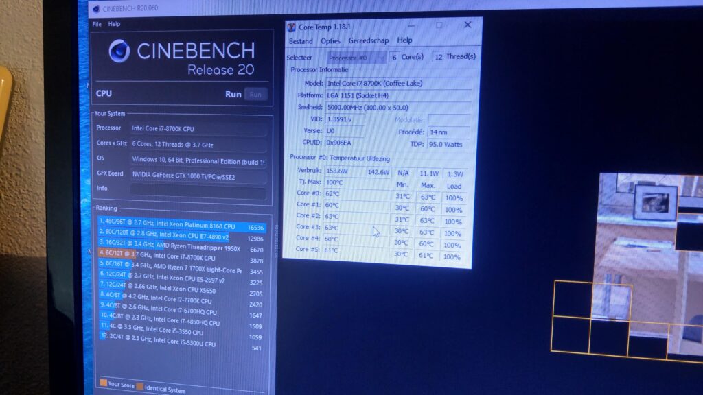 I7 8700K Delid Result Conductonaut 5ghz 1.36V