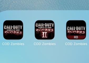 There was 3 Different Versions of COD WAW ZOMBIES on IOS devices