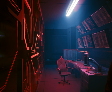 Corpo V's workstation looks like a depressing migraine.