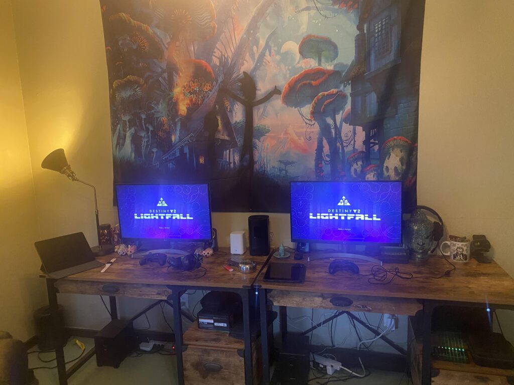 Met my wife gaming, this is our setup