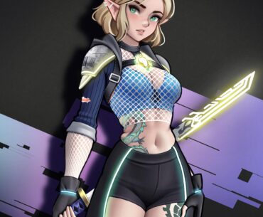 I drew a Cyberpunk Zelda!