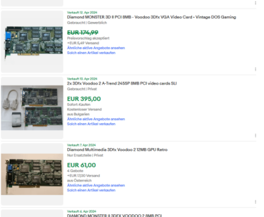 what happened to Voodoo graphics cards that some of them are selling for about 200 bucks these days?