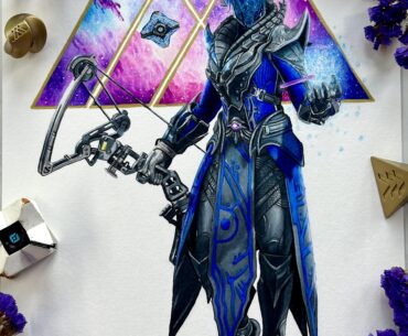 Destiny Warlock coloured pencil fan art drawing! ✏️💜