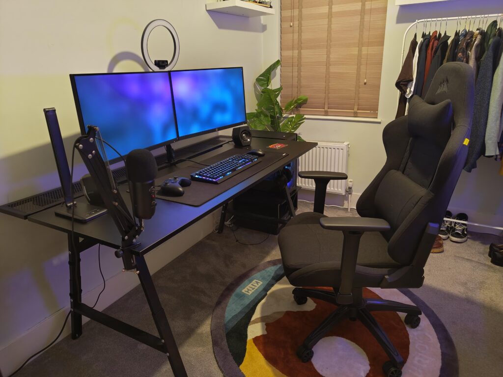 I've always wanted a clean space to game/podcast/work from, and I finally finished it today.