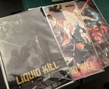 Picked up the first few issues of Liquid Kill, lush cyber covers and chipped solos...