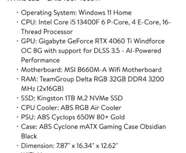 Good stats for first gaming PC?