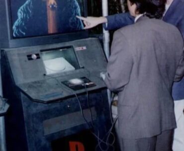 Shigeru Miyamoto playing Crash Bandicoot for the Play Station