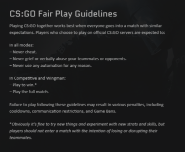 I figured out why there is a cheater problem in cs2! The Fair Play Guidelines are only for CS:GO so everyone thinks it is ok to cheat now.