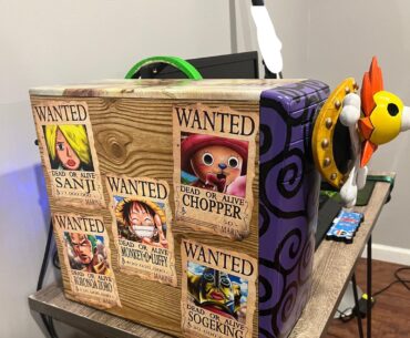 Initiated my lil bro into the PCMR with a custom One Piece pc made by me! Even has a removable Thousand Sunny figurehead with two 500g usb drives in it!