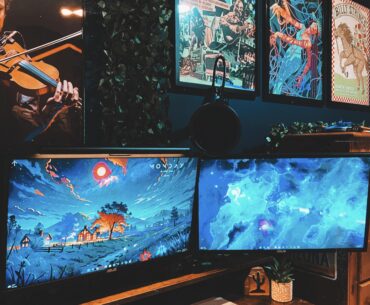 My station for now. Thinking about upgrading desk soon to one of those Lagkapten IKEAs.