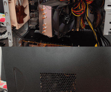 Never seen this before: This old office machine I'm working on has a slanted cpu cooler.