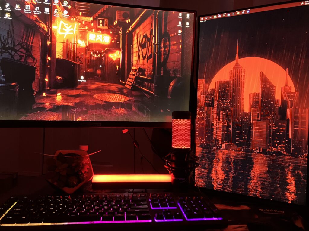 My double screen set up. I’ll post an updated picture later when I’m home!