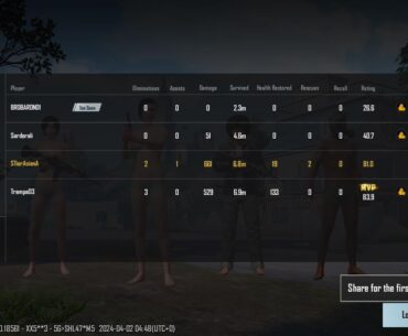 Played a Quick Match game and unfortunately lost at the #3 spot. I tried my hardest to keep my teammates alive by defending ourselves from the enemy, like how a combat medic would in real life. I was the last member standing. 🪖⛑